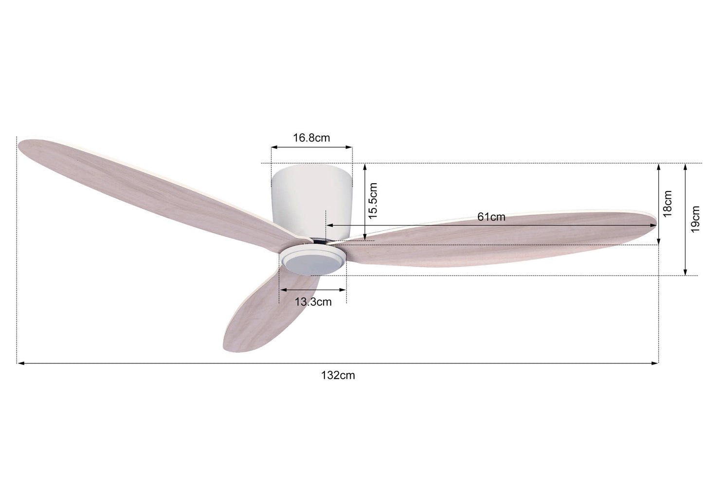 Deckenventilator Radar, 132 cm ∅, 6 Geschwindigkeiten, inkl. Fernbedienung (B-Ware)