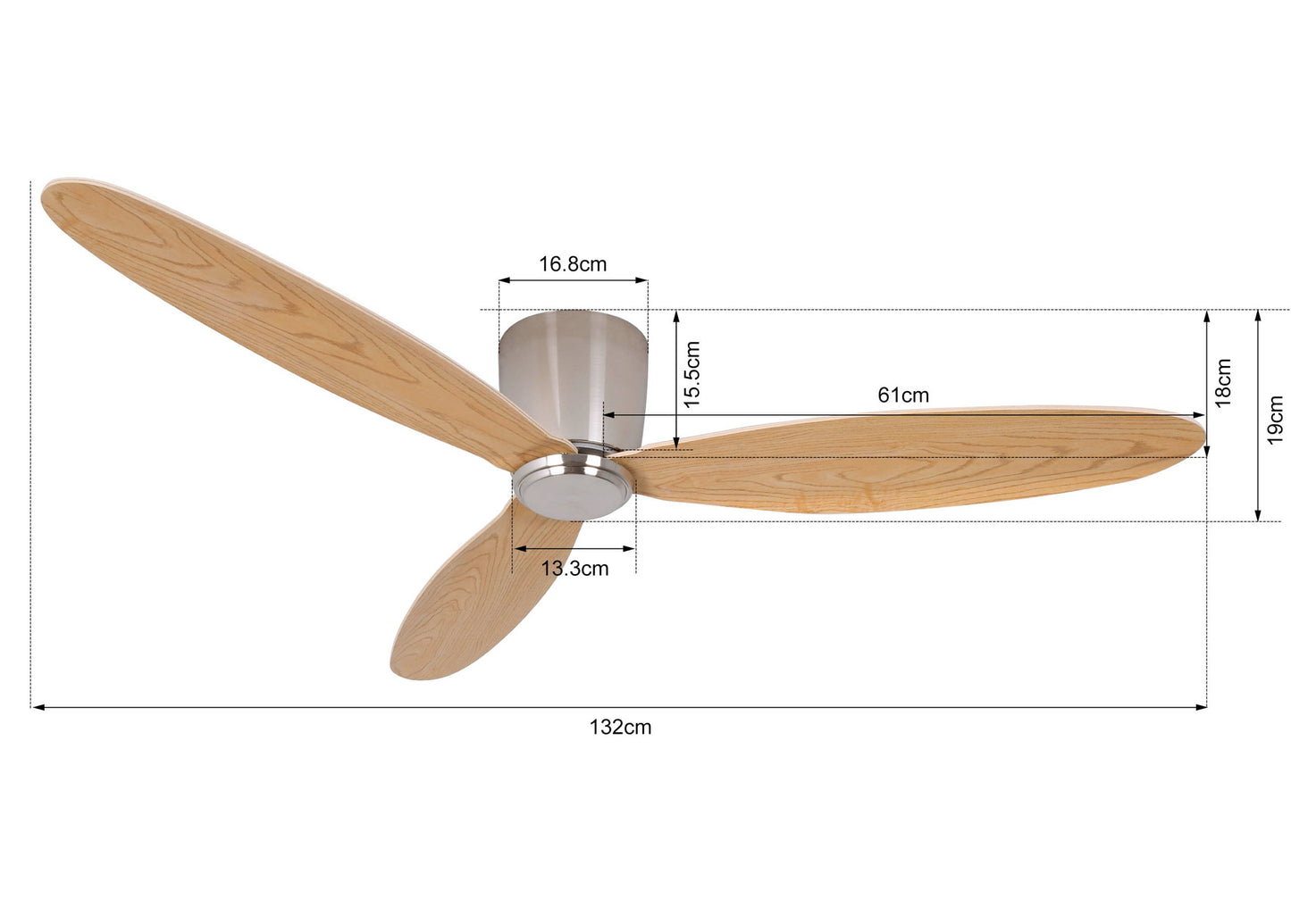 Deckenventilator Radar, 132 cm ∅, 6 Geschwindigkeiten, inkl. Fernbedienung (B-Ware)