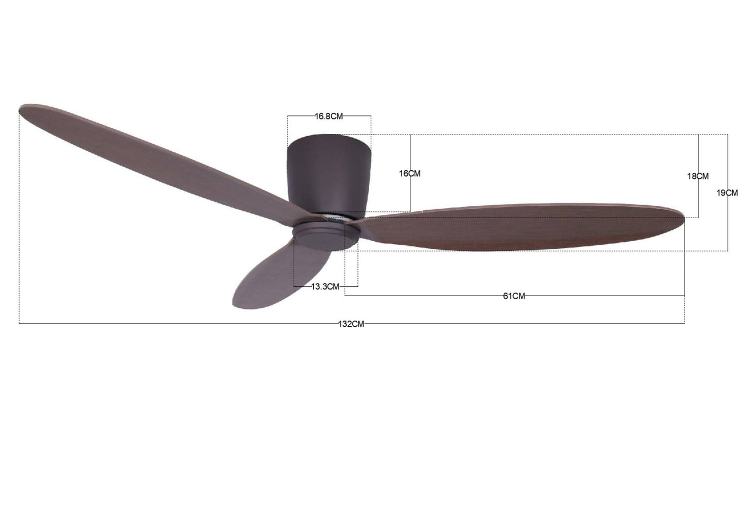 Deckenventilator Radar, 132 cm ∅, 6 Geschwindigkeiten, inkl. Fernbedienung (B-Ware)