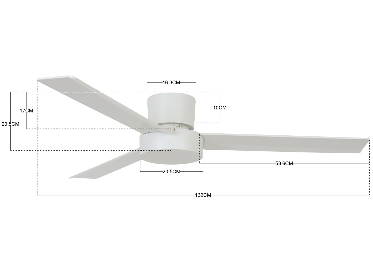 Deckenventilator Lagoon, 132 cm ∅, 3 Geschwindigkeiten, inkl. Wandschalter/Fernbedienung