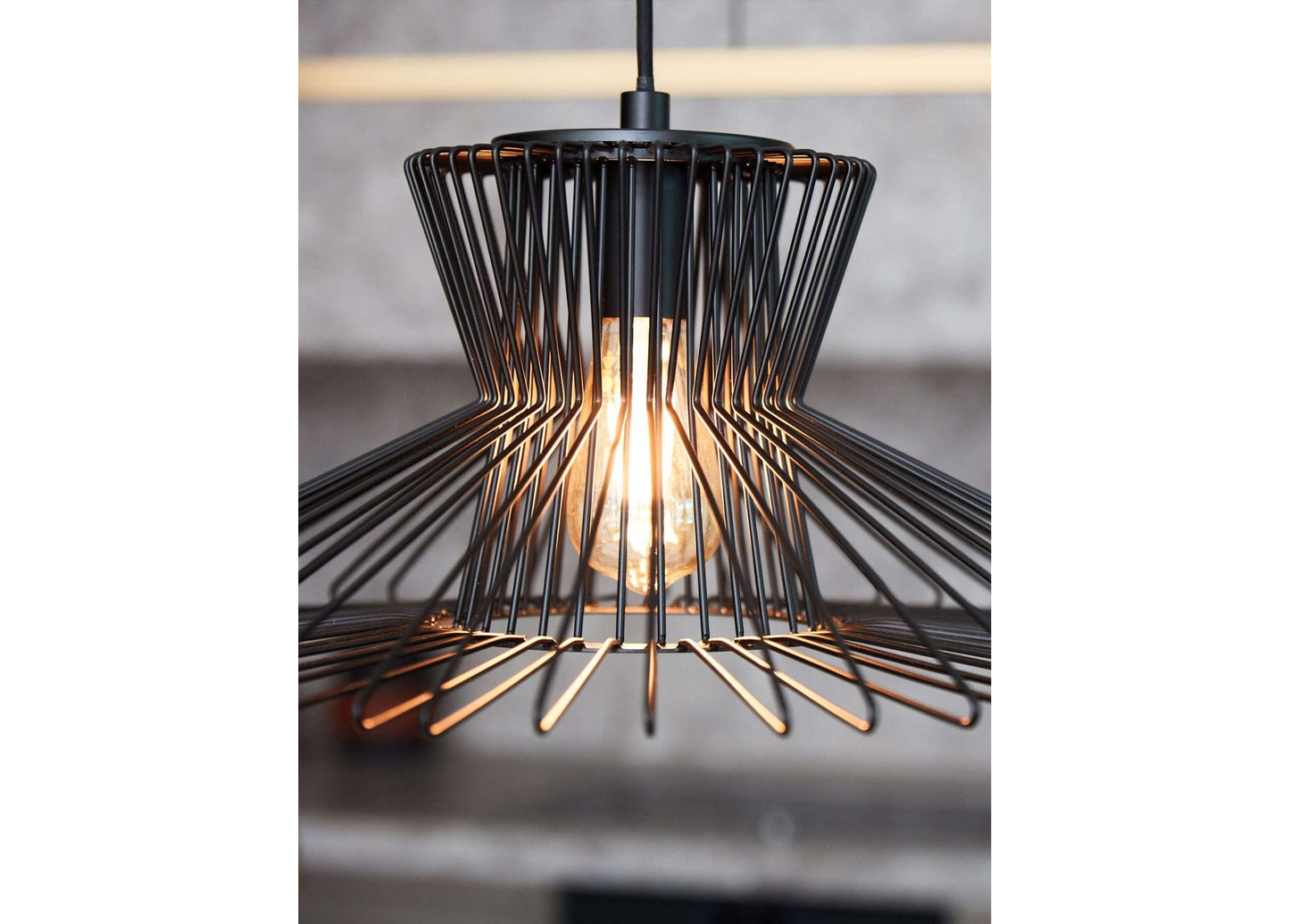 Pendant lamp Pheonix, lamp frame Flair, black, E27 socket