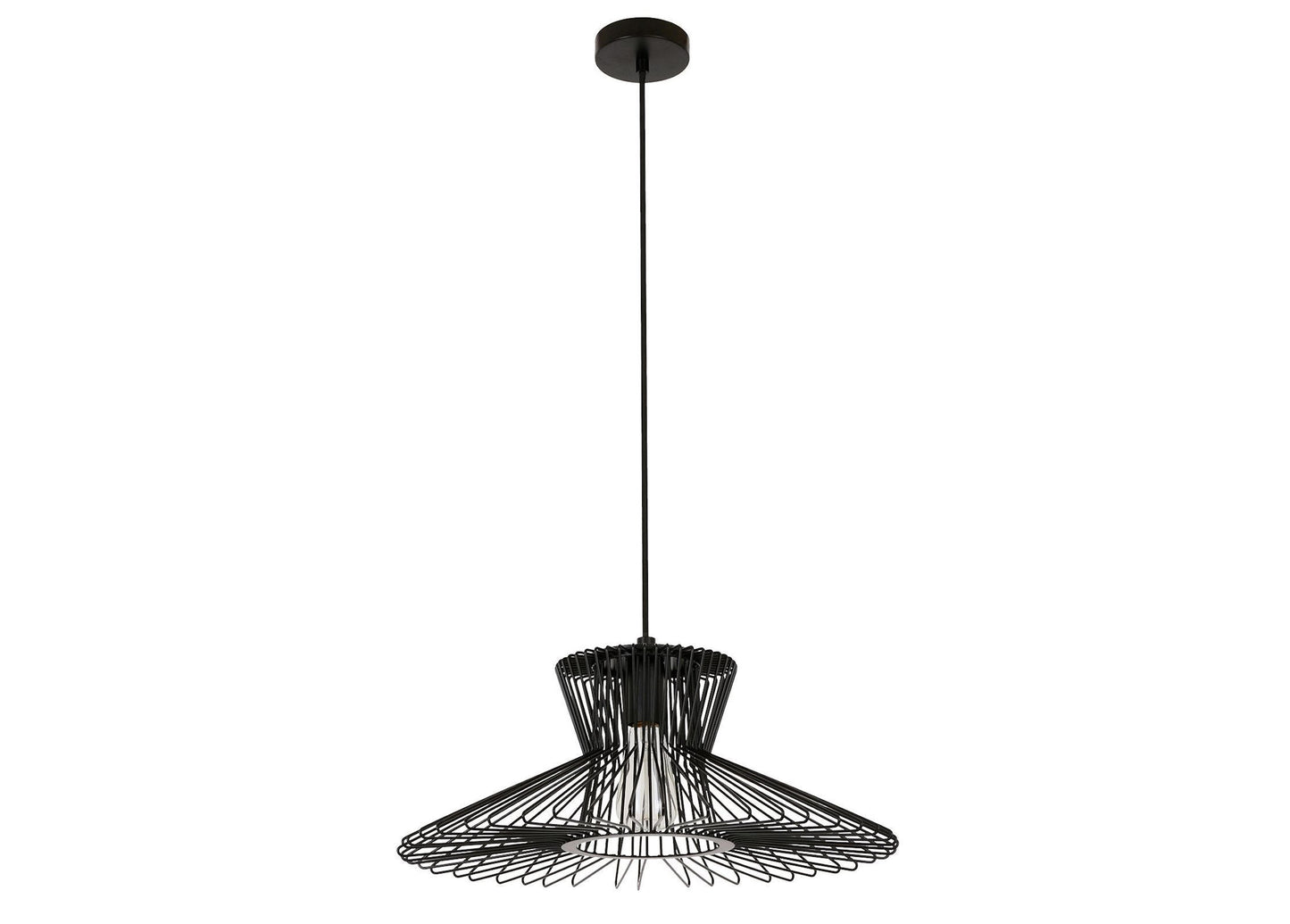 Pendant lamp Pheonix, lamp frame Flair, black, E27 socket