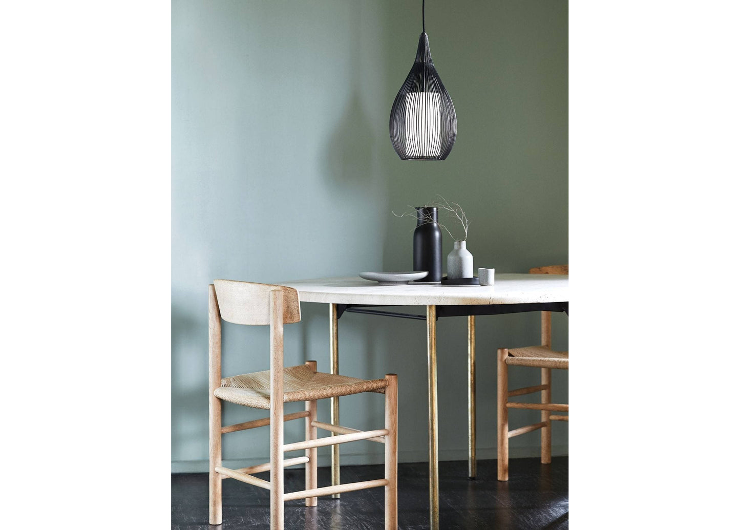 Solis pendant lamp, metal lamp frame, white glass shade, E27 socket