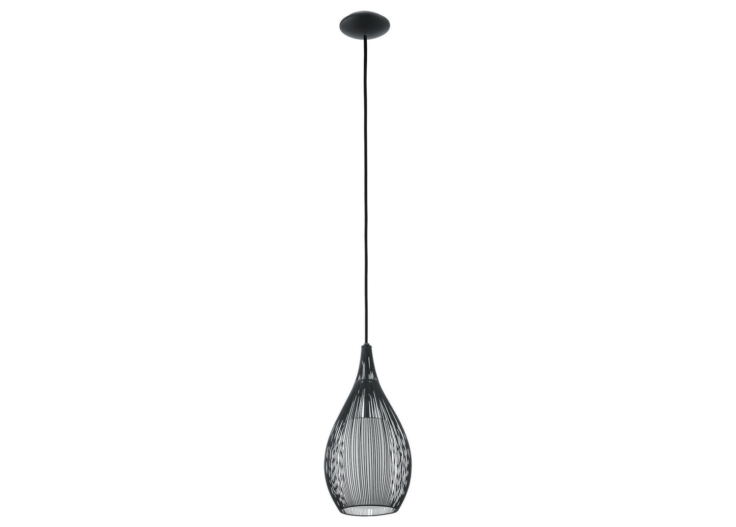 Solis pendant lamp, metal lamp frame, white glass shade, E27 socket