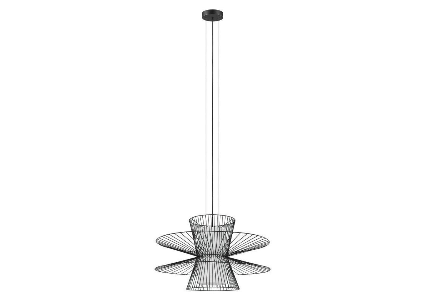 Dulverton pendant lamp, black lamp frame, white glass shade, E27 socket