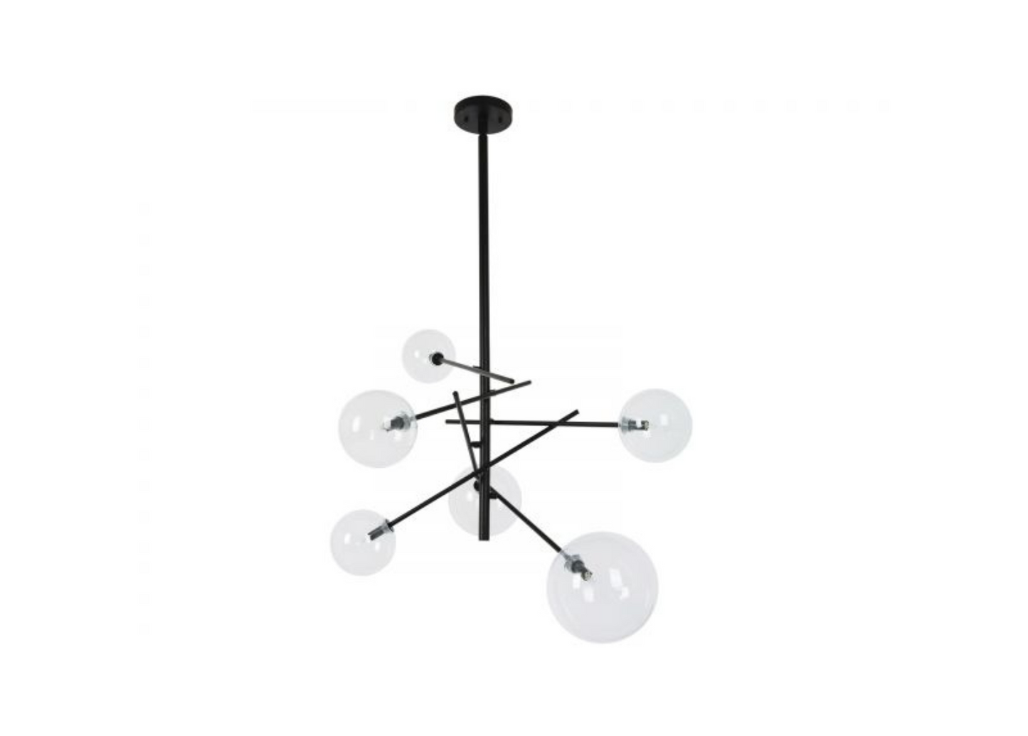 Pendant lamp Aksel, glass shade round, 6-bulb, G9 base