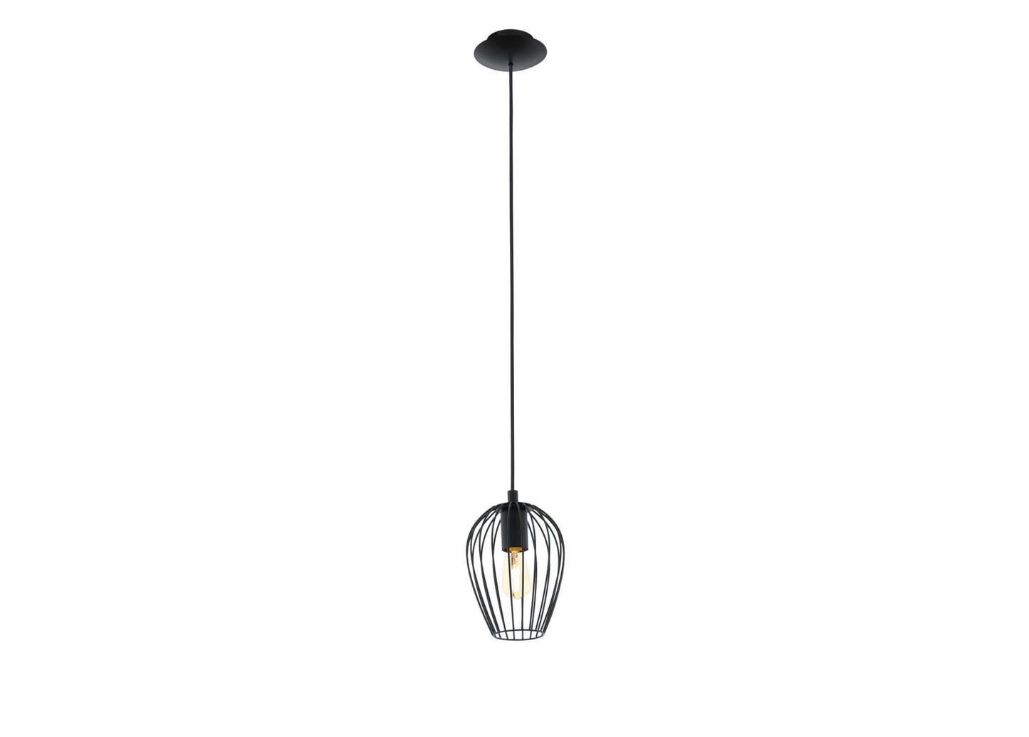 Callam pendant lamp, black, metal lamp frame