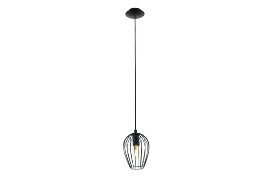 Callam pendant lamp, black, metal lamp frame