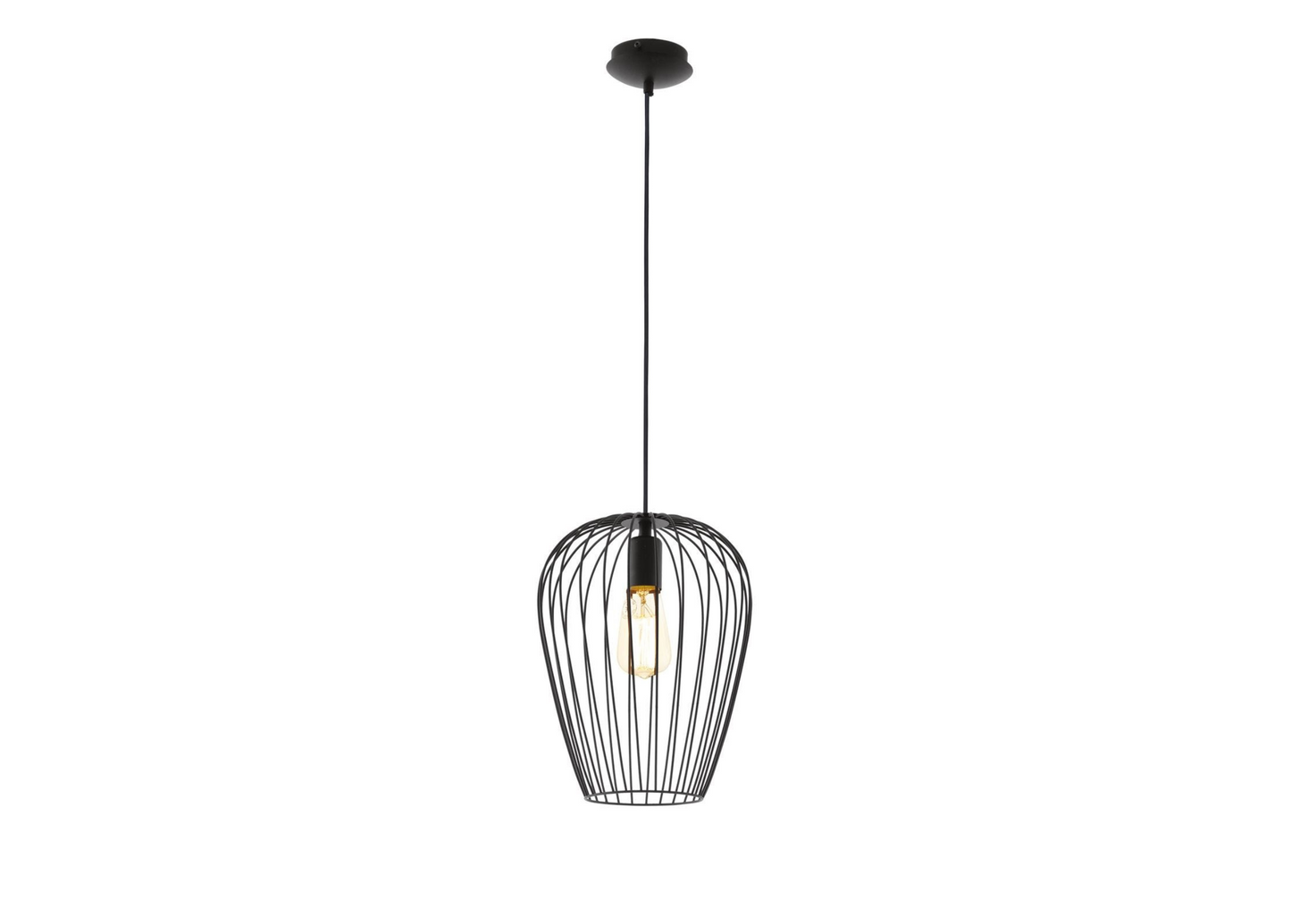 Callam pendant lamp, black, metal lamp frame