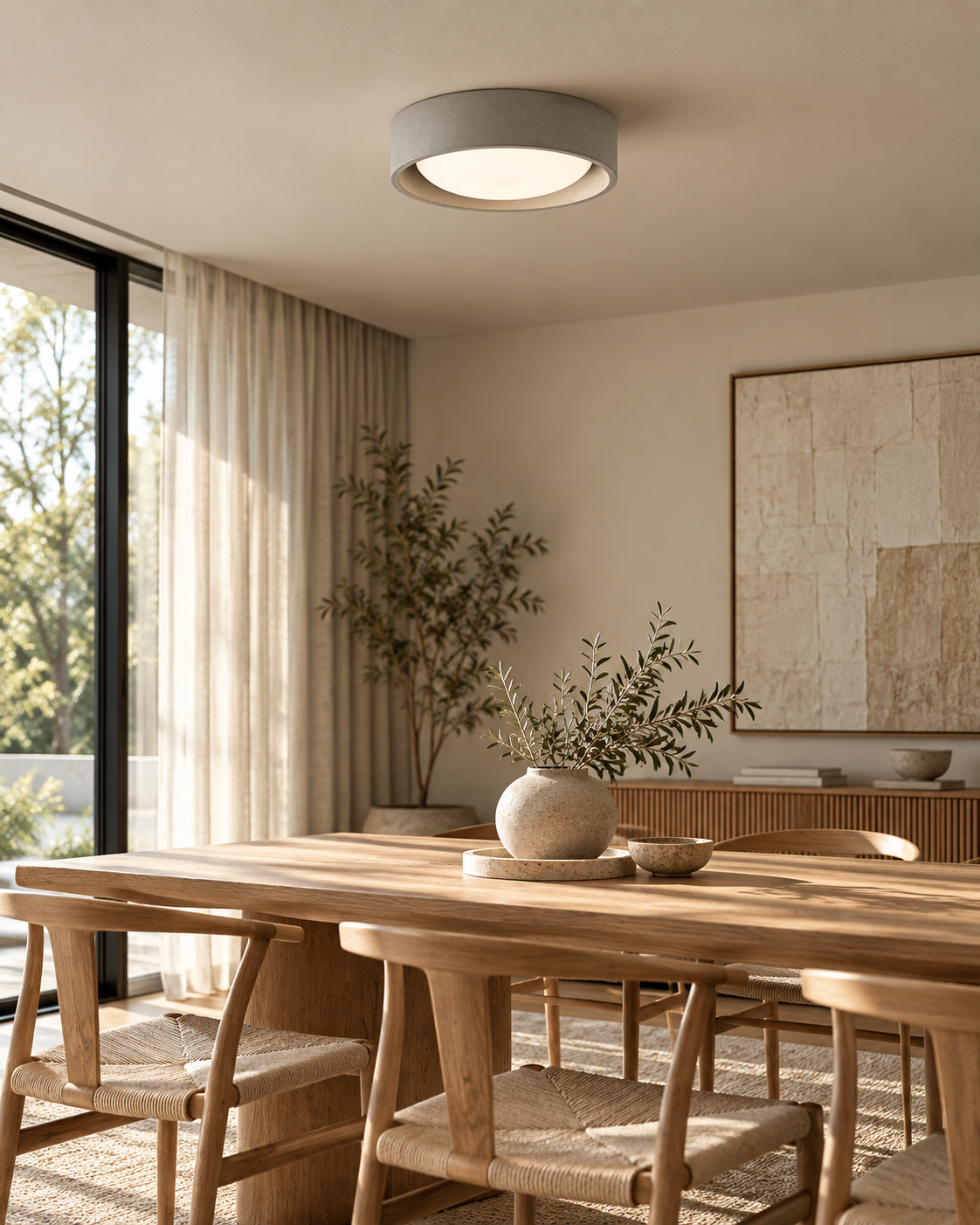 UNO Deckenleuchte Beton Grau – Lifestyle