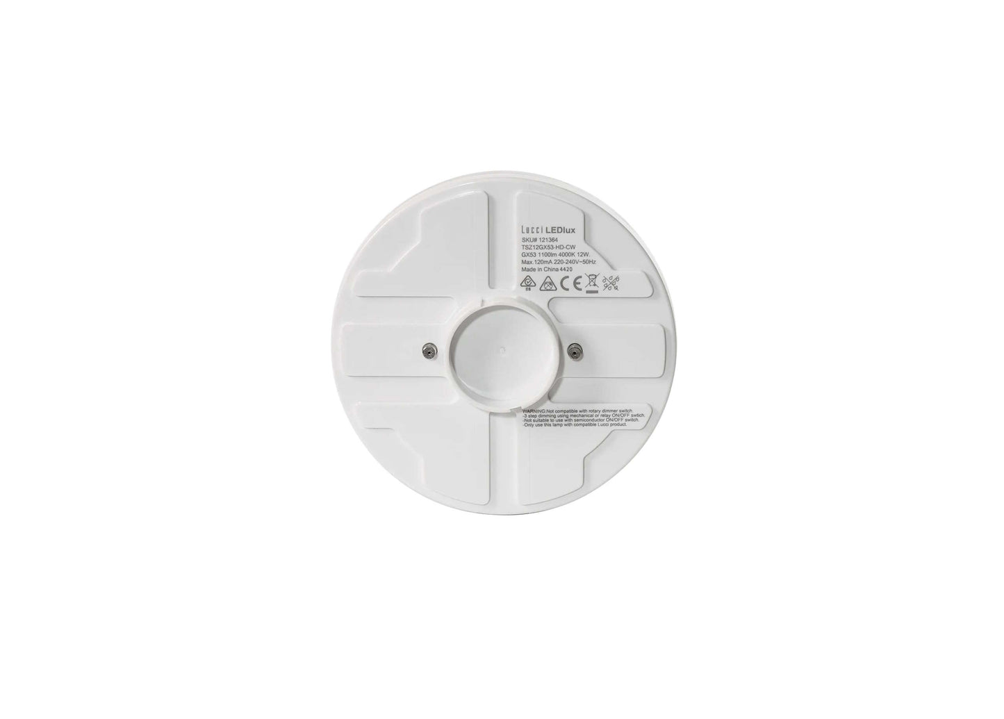 Lamp GX53, 128mm ∅, 1100LM, 3000K/4000K, 12W, dimmable