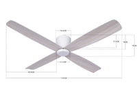 Fraser 132 cm Weiß / Eiche – Maße