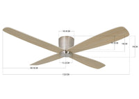 Fraser 132 cm Chrom / Teak – Maße