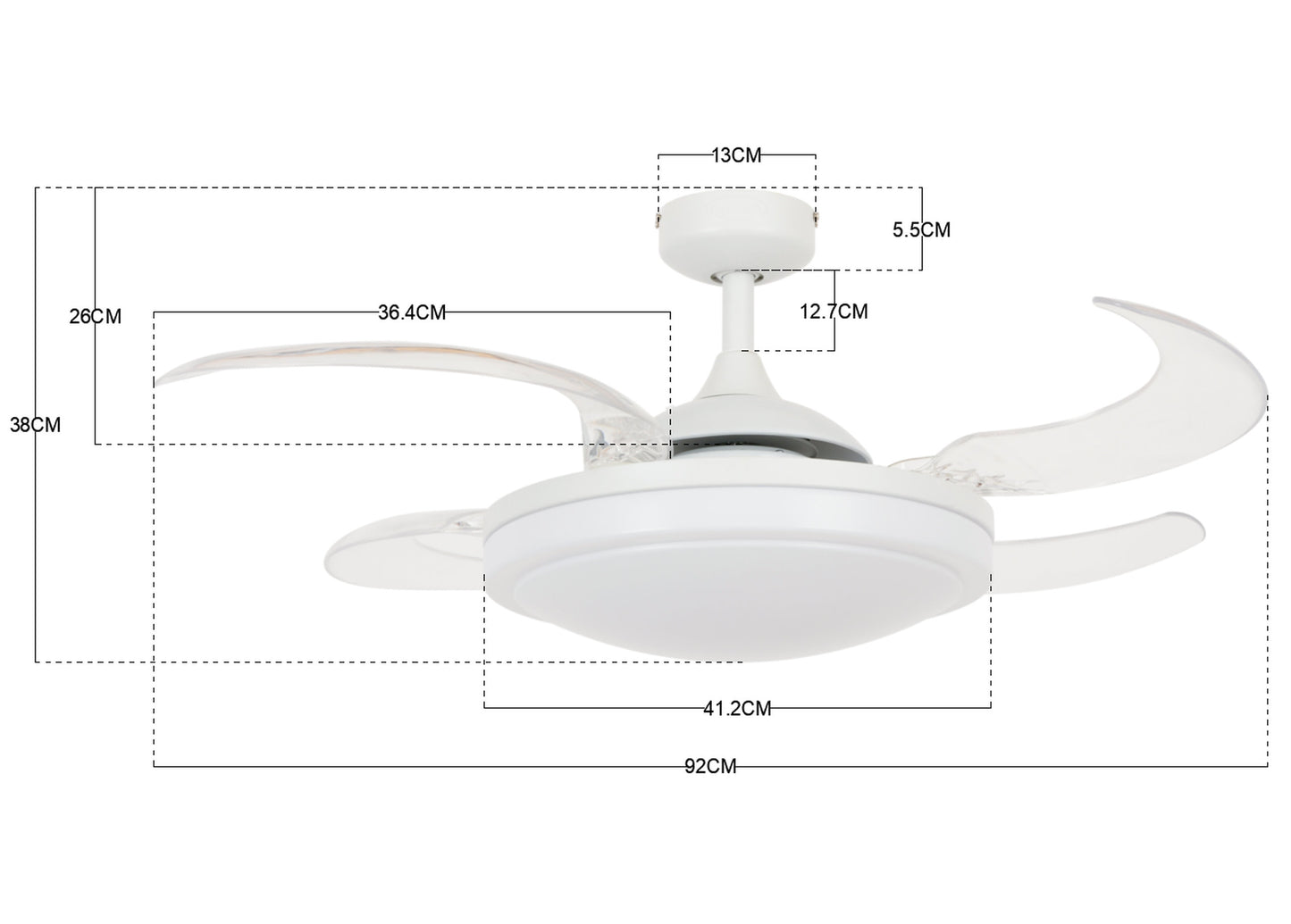 Ceiling fan Fanaway Evora, 94 cm ∅, 3 speeds, including remote control