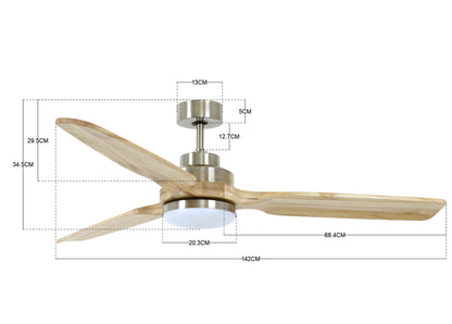 Deckenventilator Shoalhaven, 142 cm ∅, 3 Geschwindigkeiten, inkl. Fernbedienung