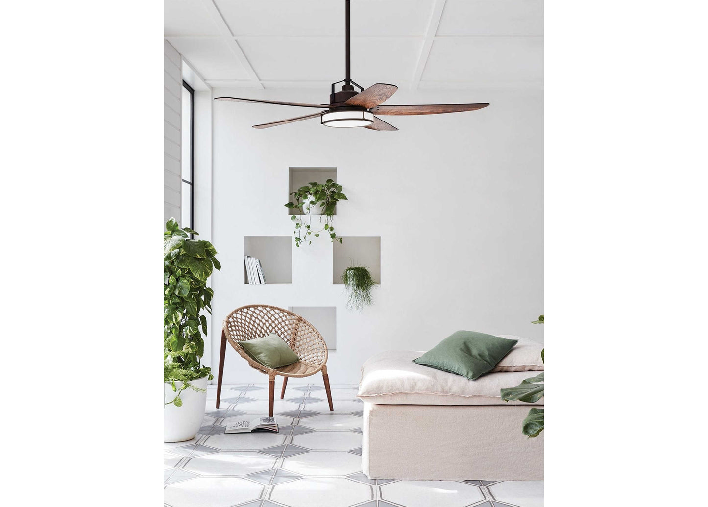 Ceiling fan Louisville, 157 cm ∅, 6 speeds, incl. LED bulb &amp; remote control