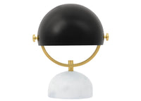 Lowe table lamp, metal lampshade, marble base E14, brass details
