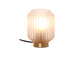 Table lamp Clancy, glass lampshade, brass base E14 – White