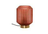 Table lamp Clancy, glass lampshade, brass base E14