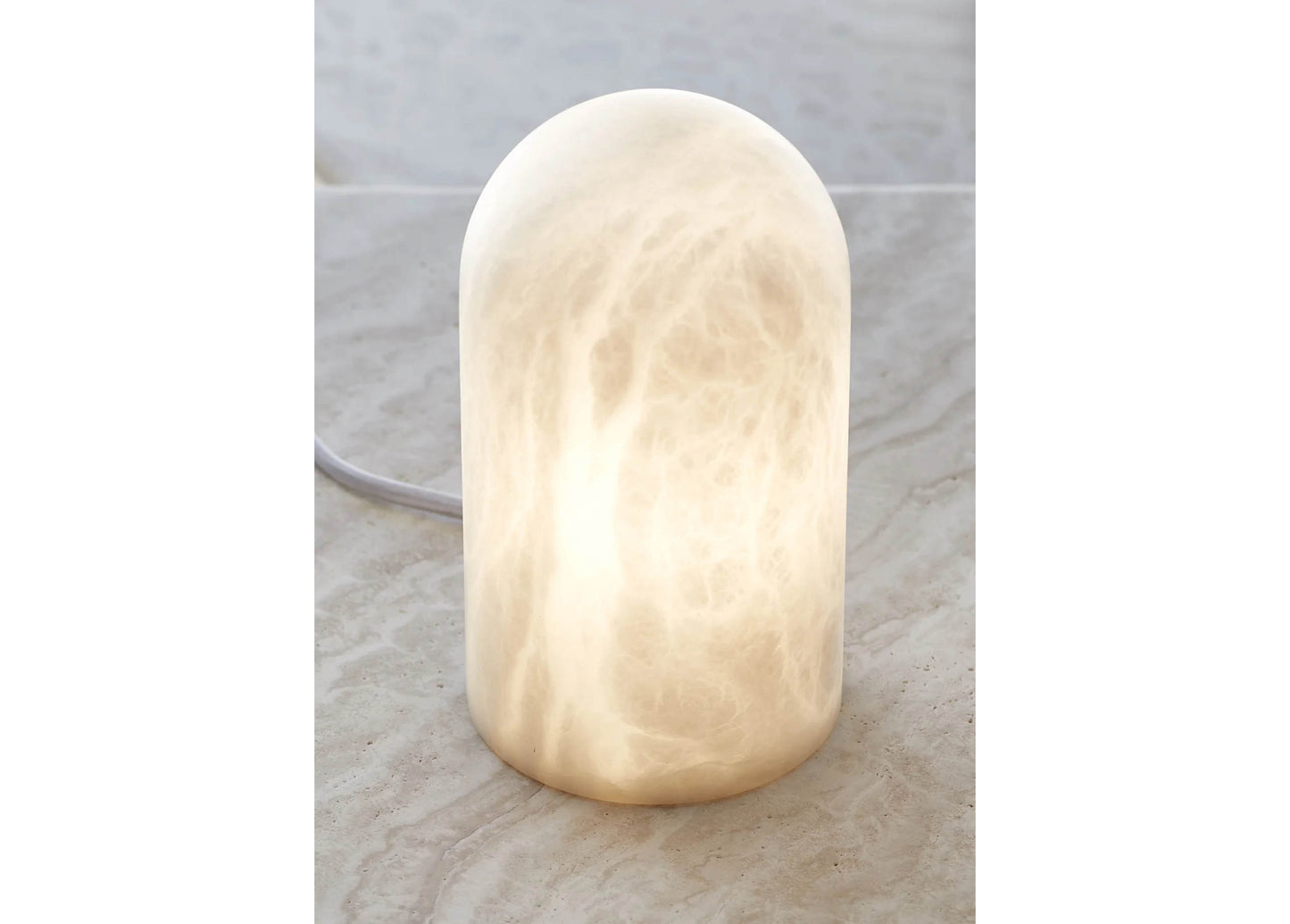 Tischlampe Panton, spanischer Alabaster, G9 Sockel