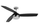 Deckenventilator Bronx, 132 cm ∅, 6 Geschwindigkeiten, inkl. LED Leuchte & Fernbedienung – Chrom gebürstet