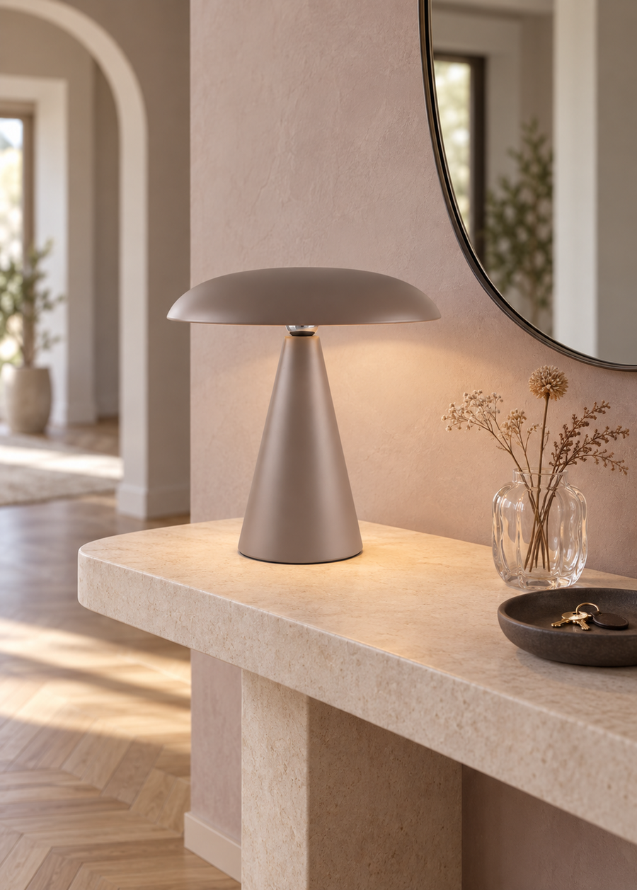 Lucci Kinoko II Rechargeable Table & Wall Lamp High Gloss – Cream
