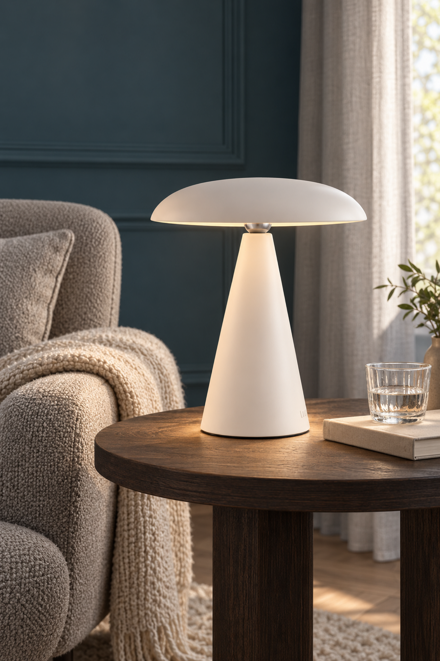 Lucci Kinoko II Rechargeable Table & Wall Lamp High Gloss – Cream