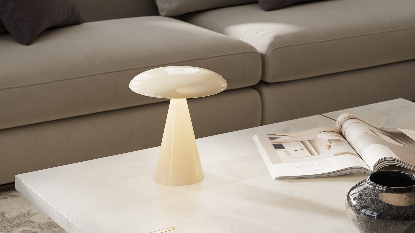 Kinoko table lamp, including LED lighting, wireless, adjustable lampshade, touch switch