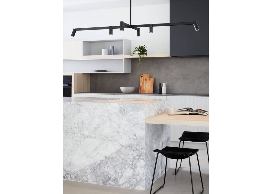 Pendant light Panorama, incl. LED lighting, 6-bulb, dimmable
