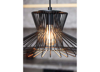 Pendelleuchte Pheonix, Lampengestell Flair, schwarz, E27 Sockel