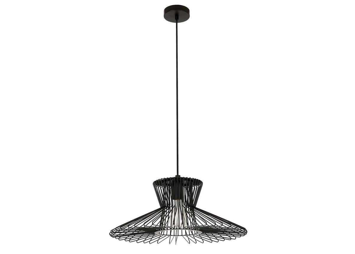 Pendelleuchte Pheonix, Lampengestell Flair, schwarz, E27 Sockel