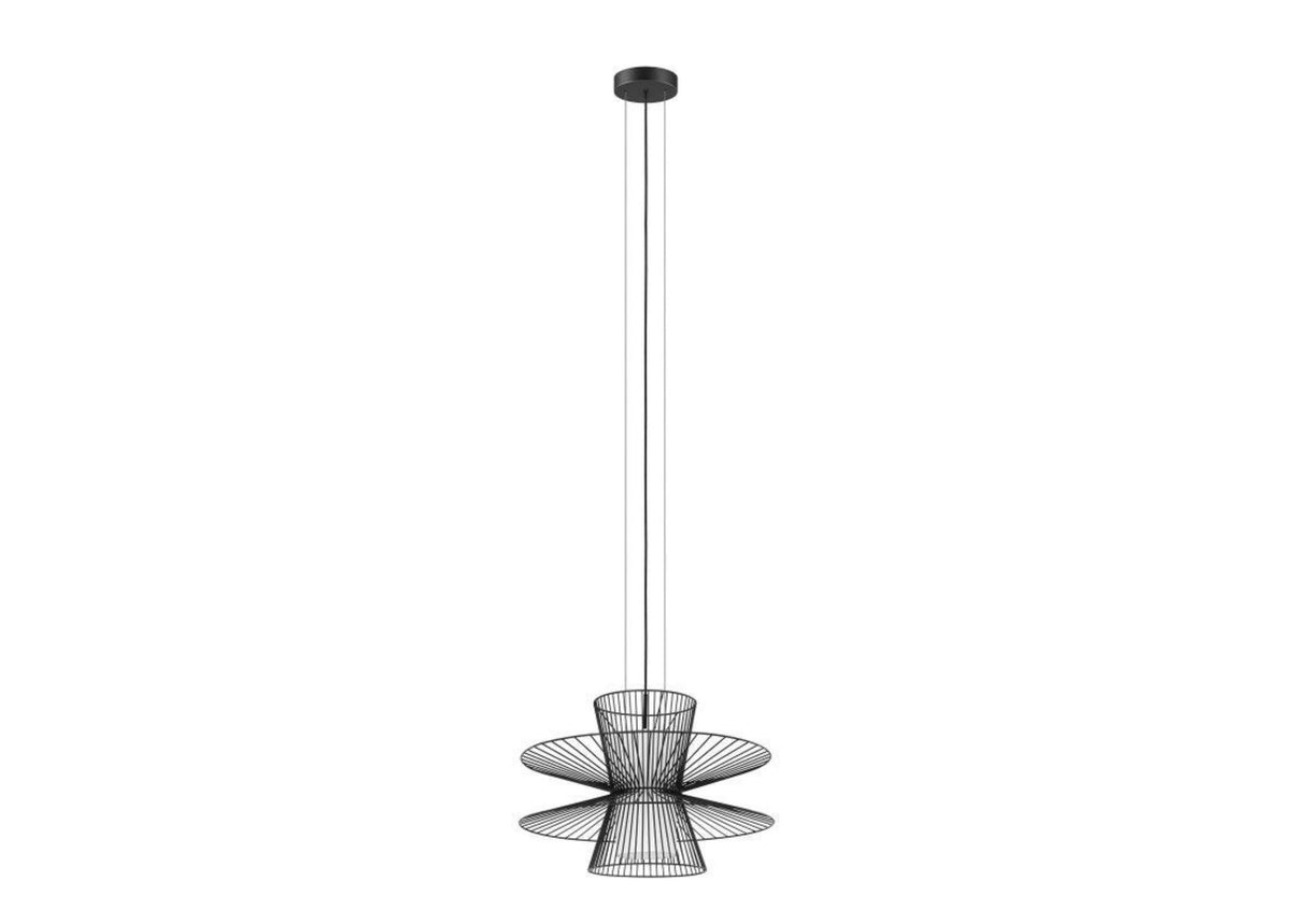 Pendelleuchte Dulverton, schwarzes Lampengestell, weißer Glasschirm, E27 Sockel